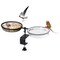 Outdoor Round 2 in 1 Deck Mounted Bird Bath Bowl Railing Bird Mesh Tray Feeder with Adjustable Clamp